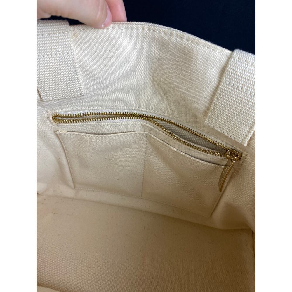 OSCAR DE LA RENTA Bag Ivory Floral Lace Canvas Tote Handbag Large - Picture 10 of 14